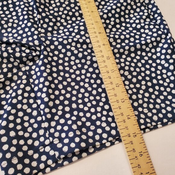 SPANX Sunshine Summer Women's Shorts Bermuda Navy Polka Dots Pull-On Size M/10. - Picture 9 of 11